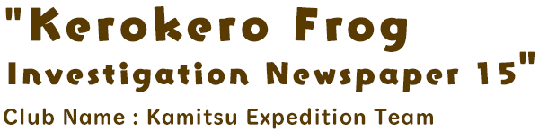 Kerokero Frog Investigation Newspaper 15 / Club Name: Kamitsu Expedition Team
