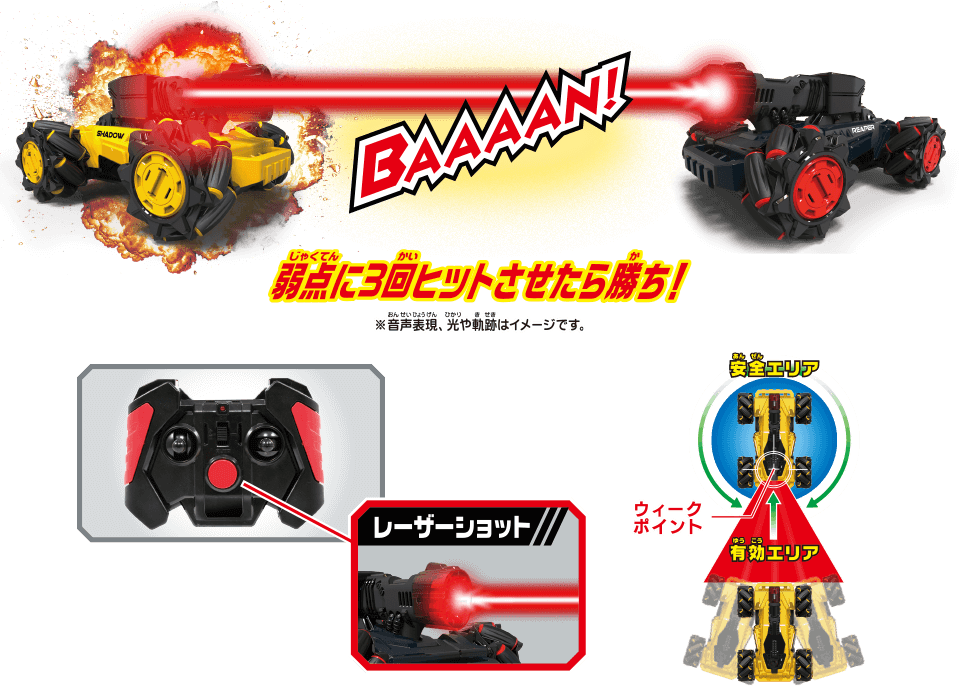 弱点に3回ヒットさせたら勝ち！