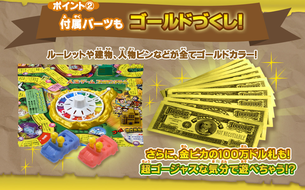 付属パーツもゴールドづくし！