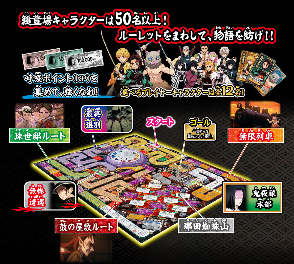 総登場キャラクターは50名以上！ ルーレットをまわして、物語を紡げ！