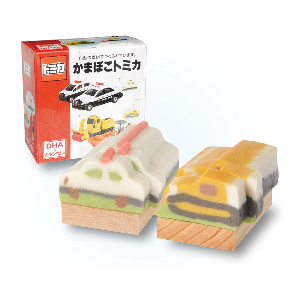 かまぼこトミカ　パトカー・ブルドーザ