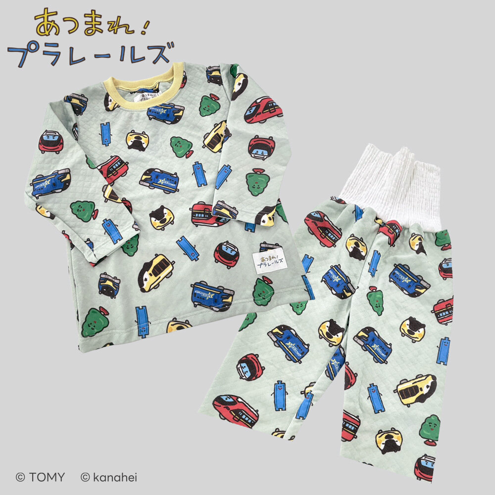 あつまれ！プラレールズ　キッズパジャマ（グリーン）