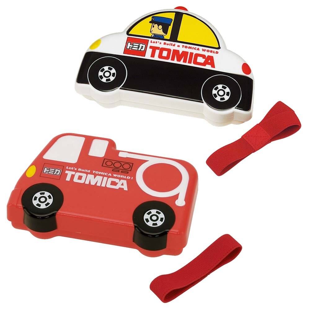 ダイカットランチボックス　パトカー<BR>ダイカットランチボックス　消防車