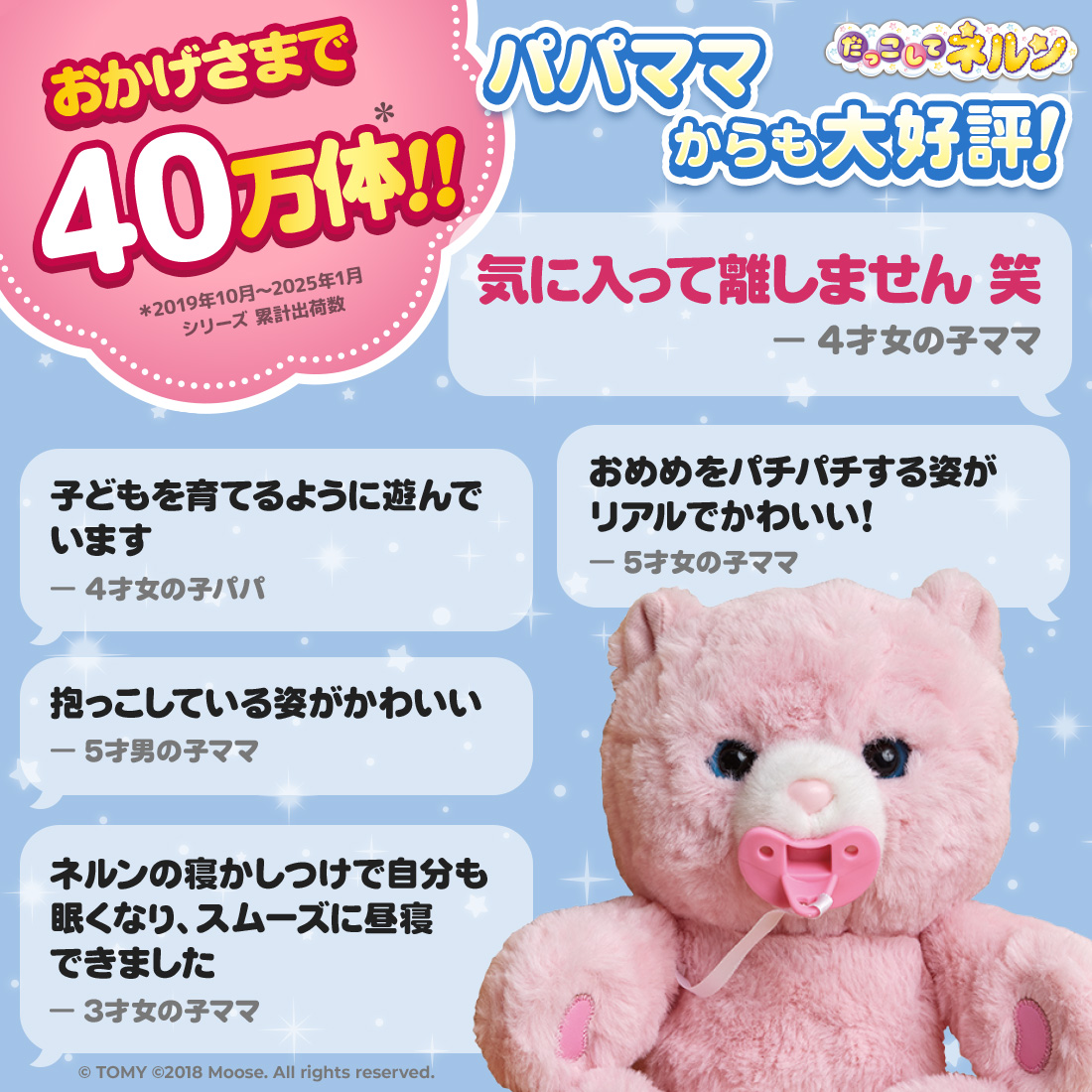 おかげさまで40万体！！パパママからも大好評！