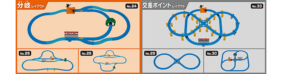 分岐レイアウト：No.24 No.25 No.26｜交差ポイントレイアウト：No.33 No.29 No.30