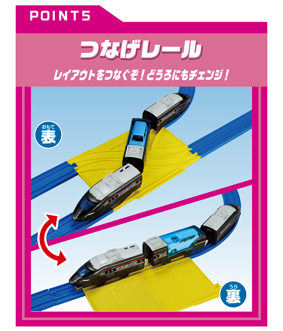 POINT5｜つなげレール｜レイアウトをつなぐぞ！どうろにもチェンジ！｜表〜裏