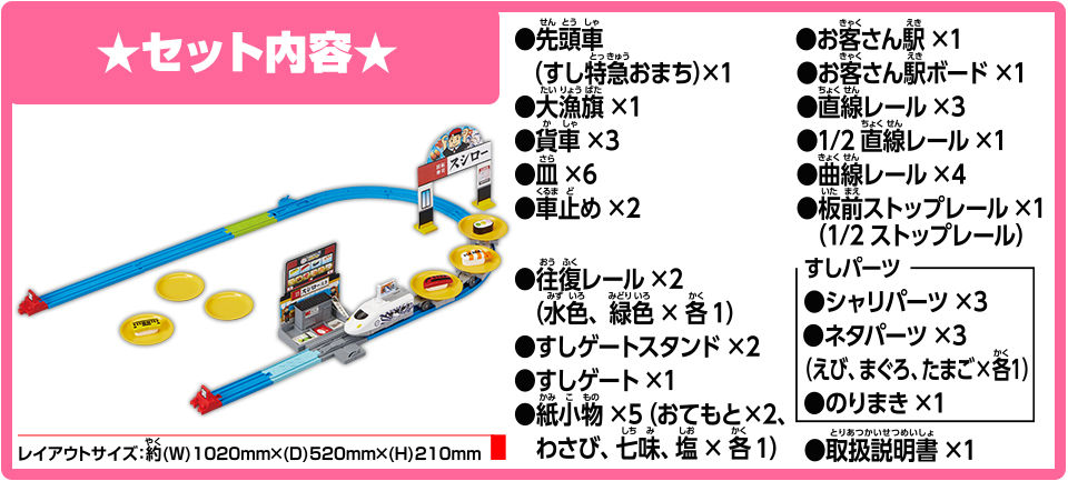 極み！おとどけ！スシロー×プラレール｜セット内容