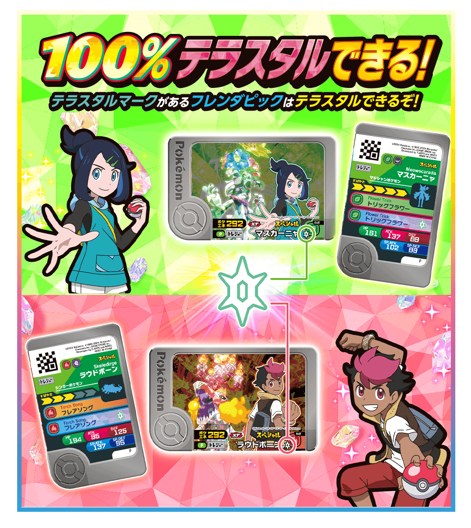 100%テラスタルできる！ テラスタルマークがあるフレンダピックはテラスタルできるぞ！
