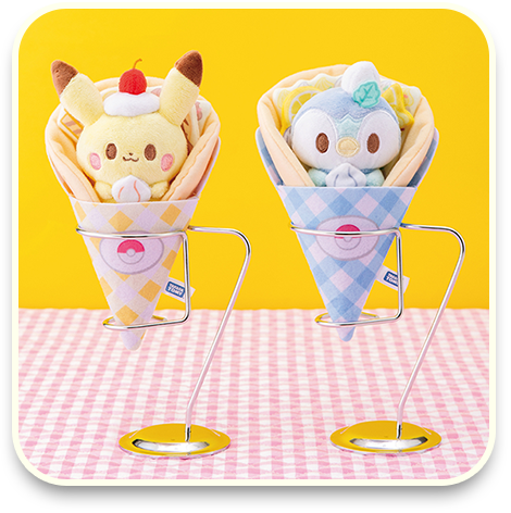 くるくるクレープぬいぐるみ（ピカチュウ・ポッチャマ）