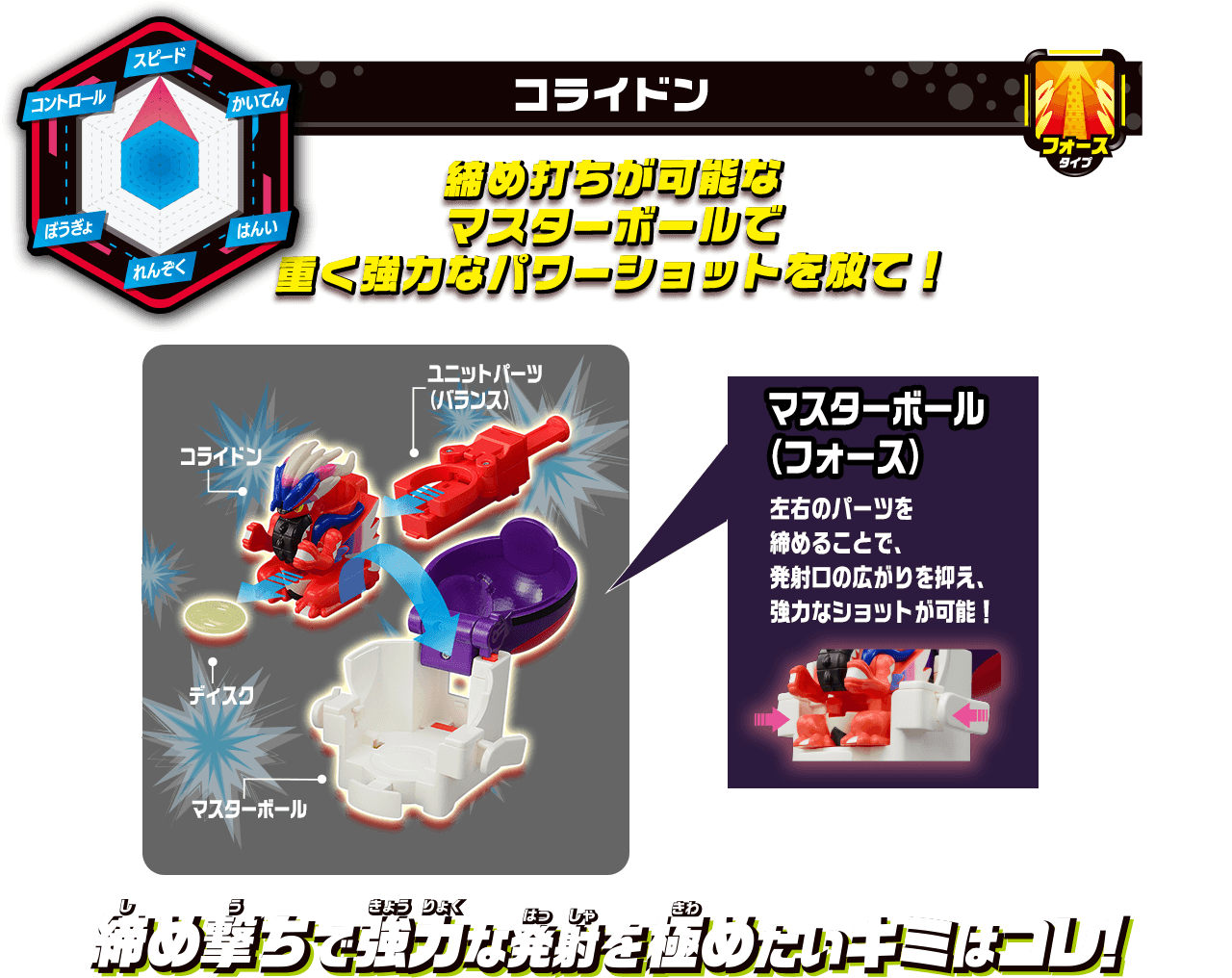 締め撃ちが可能なマスターボールで重く強力なパワーショットを放て！