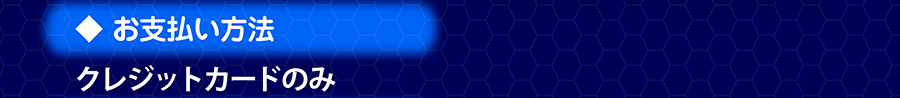 お支払い方法｜クレジットカードのみ
