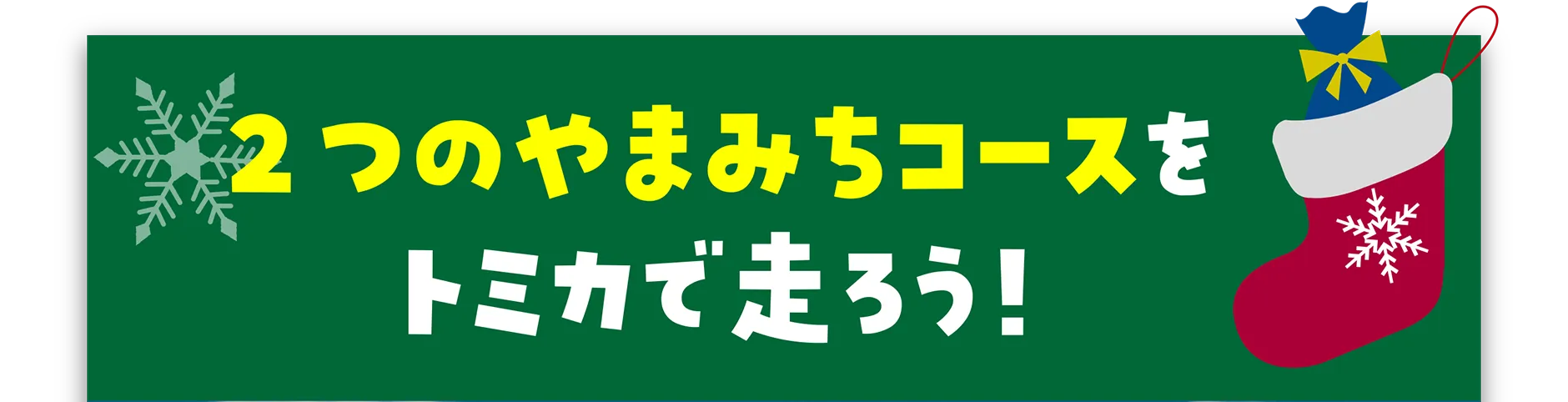 2つのやまみちコースをトミカで走ろう！