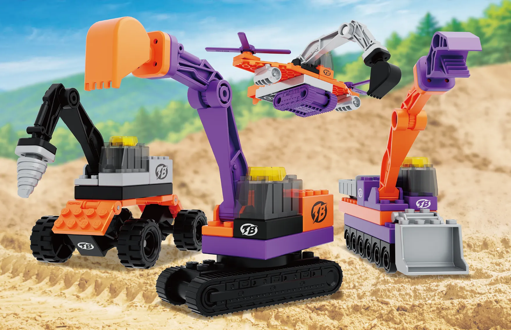 TOMICA PLARAIL BLOCK FREE STYLE EXCAVATOR SET フリースタイル ショベルカーセットの写真