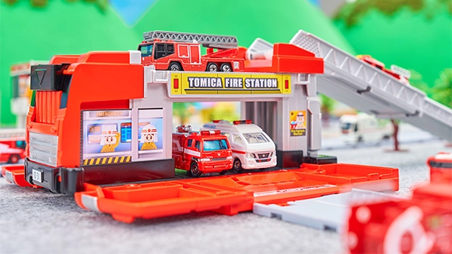 トミカビークルタウン 変形はしご消防車（トミカ付き）