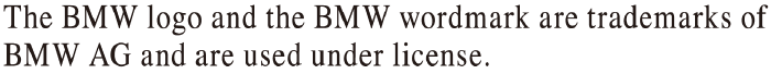 The BMW logo and the BMW wordmark are trafemarks of BMW AG and are used under license.