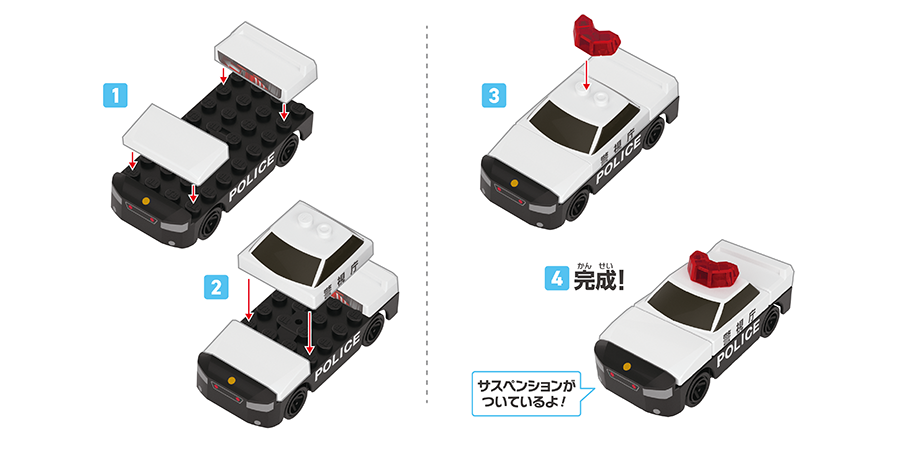 (1)〜(4)｜サスペンションがついているよ！