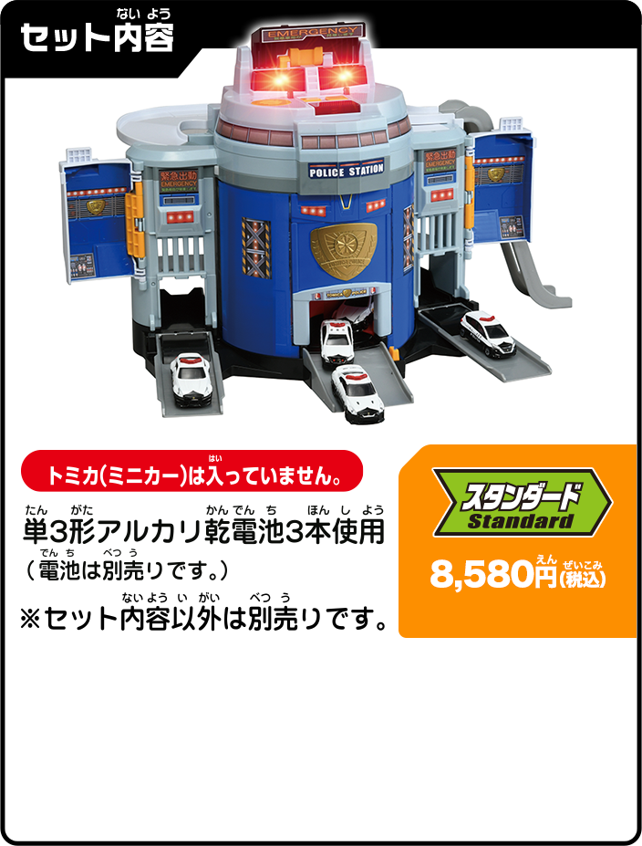 セット内容：スタンダード8,580円（税込）トミカ（ミニカー）は入っていません。